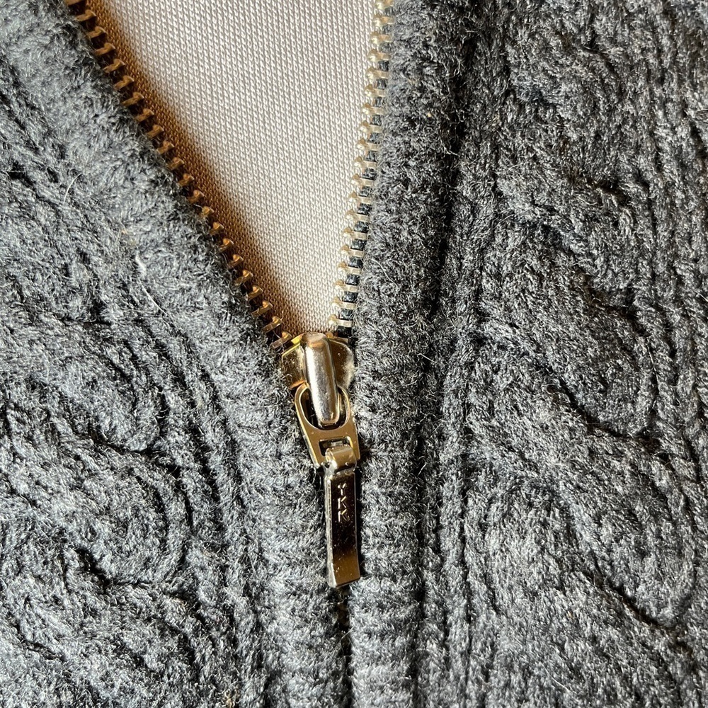 Gray Knitted Sweater Zipper Up by Karen Scott - Picture 5 of 12
